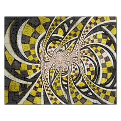 Liquid Taxi Cab, A Yellow Checkered Retro Fractal Rectangular Jigsaw Puzzl by jayaprime