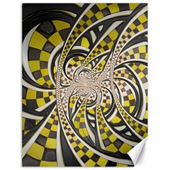 Liquid Taxi Cab, A Yellow Checkered Retro Fractal Canvas 18  X 24   by jayaprime