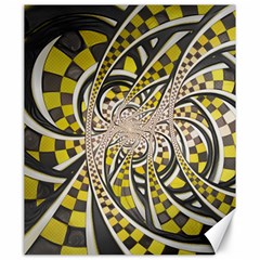 Liquid Taxi Cab, A Yellow Checkered Retro Fractal Canvas 20  X 24   by jayaprime