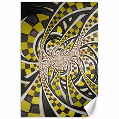 Liquid Taxi Cab, A Yellow Checkered Retro Fractal Canvas 24  X 36  by jayaprime