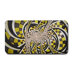 Liquid Taxi Cab, A Yellow Checkered Retro Fractal Medium Bar Mats by jayaprime