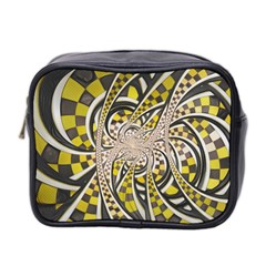 Liquid Taxi Cab, A Yellow Checkered Retro Fractal Mini Toiletries Bag 2-side by jayaprime