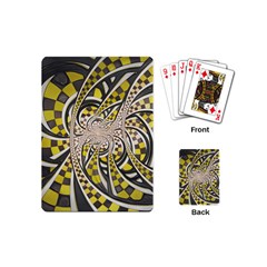 Liquid Taxi Cab, A Yellow Checkered Retro Fractal Playing Cards (mini)  by jayaprime