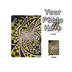 Liquid Taxi Cab, A Yellow Checkered Retro Fractal Playing Cards 54 (mini)  by jayaprime