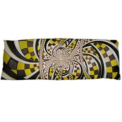 Liquid Taxi Cab, A Yellow Checkered Retro Fractal Body Pillow Case (dakimakura) by jayaprime