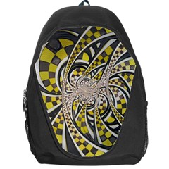 Liquid Taxi Cab, A Yellow Checkered Retro Fractal Backpack Bag by jayaprime