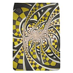 Liquid Taxi Cab, A Yellow Checkered Retro Fractal Flap Covers (s)  by jayaprime