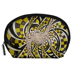 Liquid Taxi Cab, A Yellow Checkered Retro Fractal Accessory Pouches (large)  by jayaprime