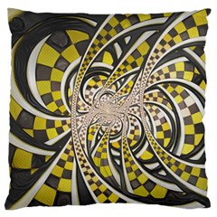 Liquid Taxi Cab, A Yellow Checkered Retro Fractal Standard Flano Cushion Case (two Sides) by jayaprime