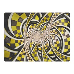 Liquid Taxi Cab, A Yellow Checkered Retro Fractal Double Sided Flano Blanket (mini)  by jayaprime