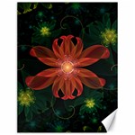 Beautiful Red Passion Flower in a Fractal Jungle Canvas 12  x 16   11.86 x15.41  Canvas - 1