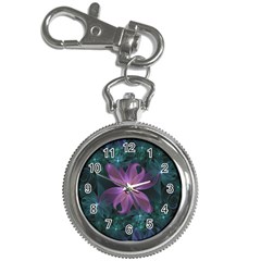 Pink And Turquoise Wedding Cremon Fractal Flowers Key Chain Watches by jayaprime