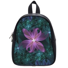 Pink And Turquoise Wedding Cremon Fractal Flowers School Bags (small)  by jayaprime