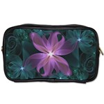 Pink and Turquoise Wedding Cremon Fractal Flowers Toiletries Bags Front