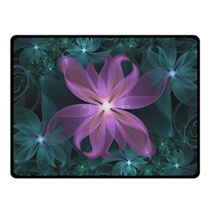 Pink And Turquoise Wedding Cremon Fractal Flowers Fleece Blanket (small) by jayaprime