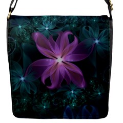 Pink And Turquoise Wedding Cremon Fractal Flowers Flap Messenger Bag (s) by jayaprime