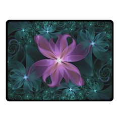 Pink And Turquoise Wedding Cremon Fractal Flowers Double Sided Fleece Blanket (small)  by jayaprime