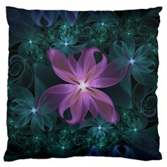 Pink And Turquoise Wedding Cremon Fractal Flowers Standard Flano Cushion Case (two Sides) by jayaprime