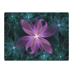 Pink And Turquoise Wedding Cremon Fractal Flowers Double Sided Flano Blanket (mini)  by jayaprime