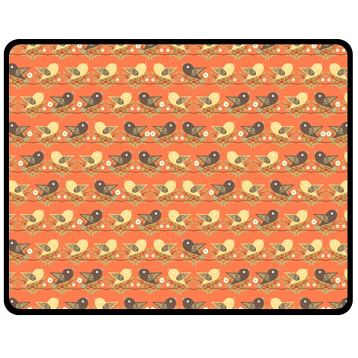 Birds Pattern Double Sided Fleece Blanket (Medium) 