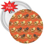 Birds Pattern 3  Buttons (10 pack)  Front