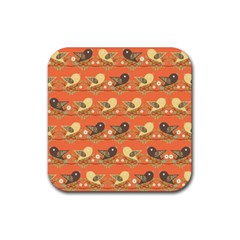 Birds Pattern Rubber Coaster (square)  by linceazul