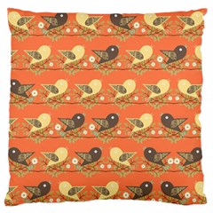 Birds Pattern Large Flano Cushion Case (two Sides) by linceazul