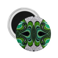 Fractal Art Green Pattern Design 2 25  Magnets by BangZart