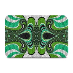 Fractal Art Green Pattern Design Plate Mats by BangZart