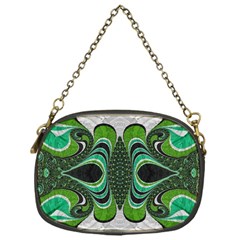 Fractal Art Green Pattern Design Chain Purses (one Side)  by BangZart