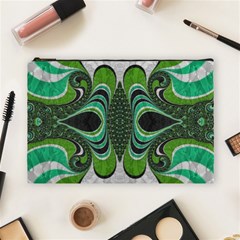 Fractal Art Green Pattern Design Cosmetic Bag (large)  by BangZart