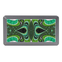 Fractal Art Green Pattern Design Memory Card Reader (mini) by BangZart