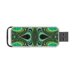 Fractal Art Green Pattern Design Portable Usb Flash (one Side) by BangZart