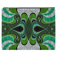 Fractal Art Green Pattern Design Cosmetic Bag (xxxl)  by BangZart