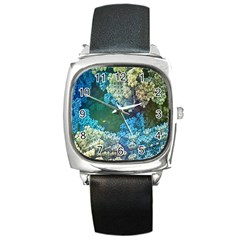 Fractal Formula Abstract Backdrop Square Metal Watch