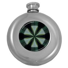 Lines Abstract Background Round Hip Flask (5 Oz) by BangZart