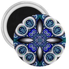 Fractal Cathedral Pattern Mosaic 3  Magnets by BangZart