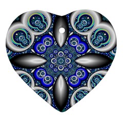 Fractal Cathedral Pattern Mosaic Ornament (heart) by BangZart