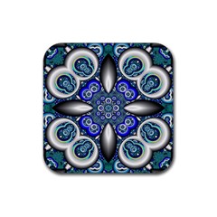 Fractal Cathedral Pattern Mosaic Rubber Coaster (square)  by BangZart