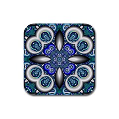 Fractal Cathedral Pattern Mosaic Rubber Square Coaster (4 Pack)  by BangZart