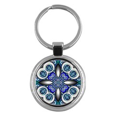 Fractal Cathedral Pattern Mosaic Key Chains (round)  by BangZart