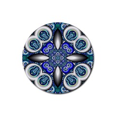 Fractal Cathedral Pattern Mosaic Rubber Coaster (round)  by BangZart