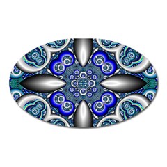 Fractal Cathedral Pattern Mosaic Oval Magnet by BangZart