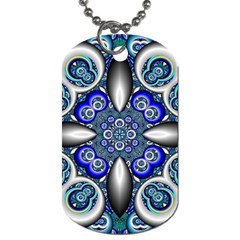 Fractal Cathedral Pattern Mosaic Dog Tag (one Side) by BangZart