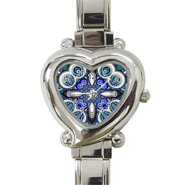 Fractal Cathedral Pattern Mosaic Heart Italian Charm Watch