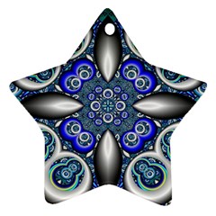 Fractal Cathedral Pattern Mosaic Star Ornament (two Sides) by BangZart