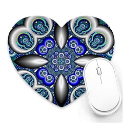 Fractal Cathedral Pattern Mosaic Heart Mousepads by BangZart