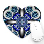 Fractal Cathedral Pattern Mosaic Heart Mousepads Front