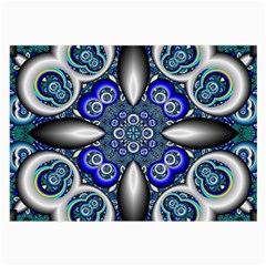 Fractal Cathedral Pattern Mosaic Large Glasses Cloth by BangZart