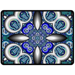 Fractal Cathedral Pattern Mosaic Fleece Blanket (large)  by BangZart